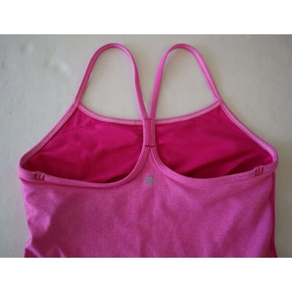 Lululemon Athletica Women's Sz 6 Paradise Pink Power Y Built-In Bra Tank Top - Picture 4 of 7